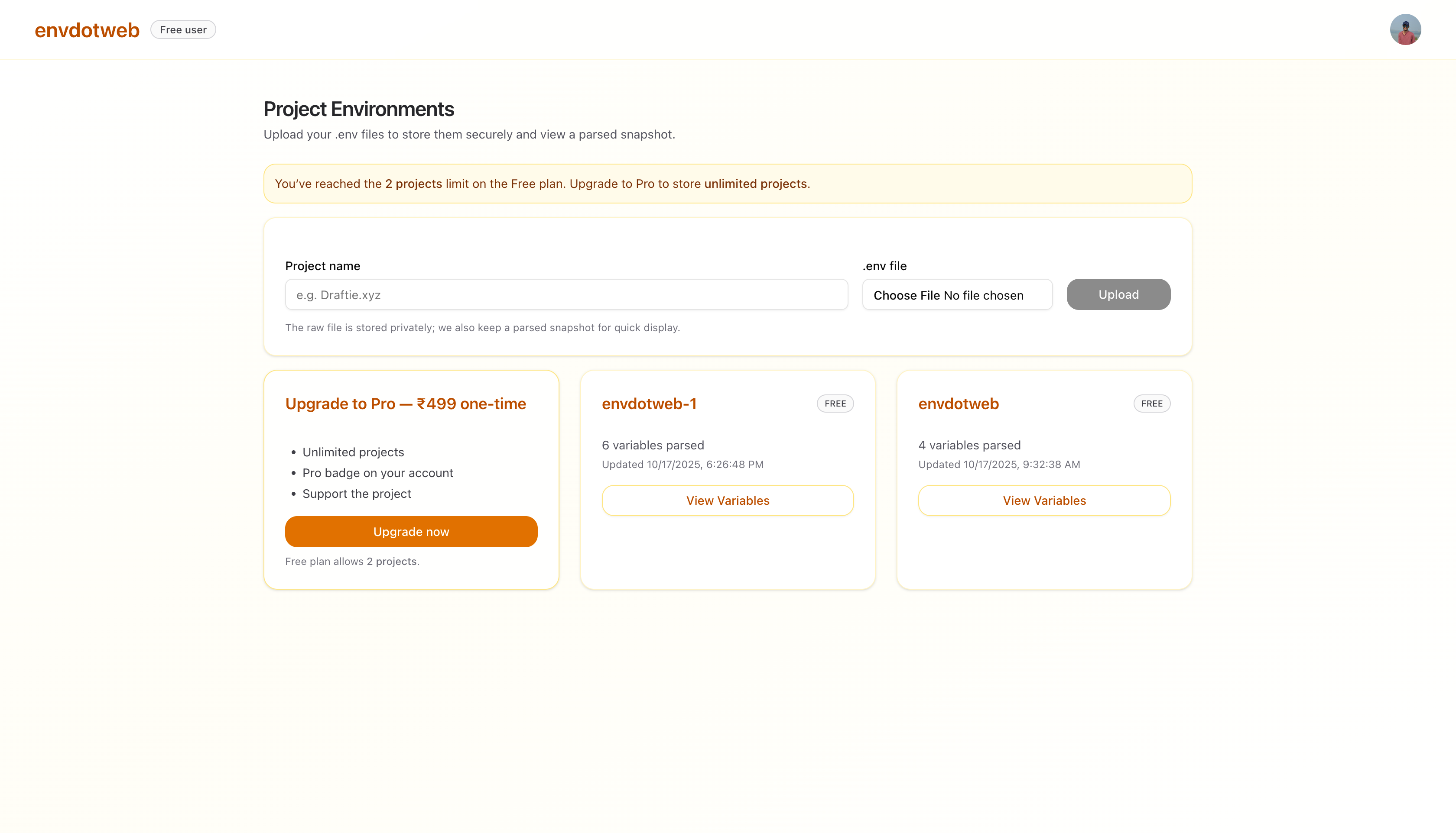 envdotweb — Securely Manage Your Environment Files